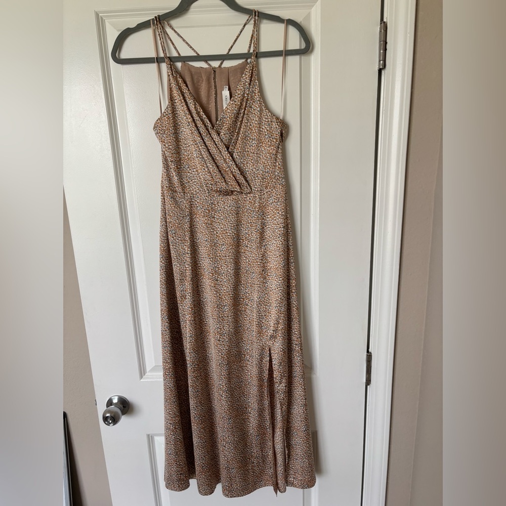 Women’s Halter Wrap Midi Cocktail Dress with Slit
